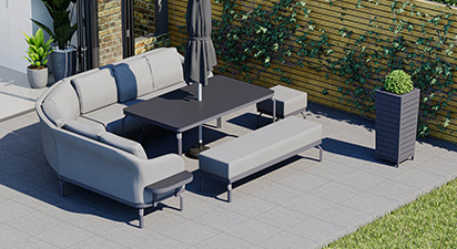 Belgravia 3U - Extended Angled Corner Sofa and Dining with Bench