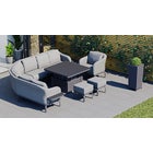Belgravia 3X - Extended Angled Corner Sofa with Rising Dining Table & Armchair