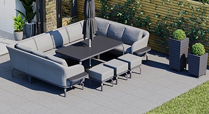 Belgravia 5E - U Shaped Sofa Combo With Dining Table & Footstools