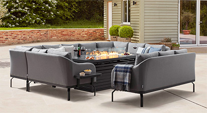 Belgravia 5G - U Shaped Sofa Combo with Fire Pit Table 