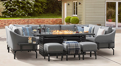 Belgravia 5H - U Shaped Sofa with Footstools and Fire Pit Table 