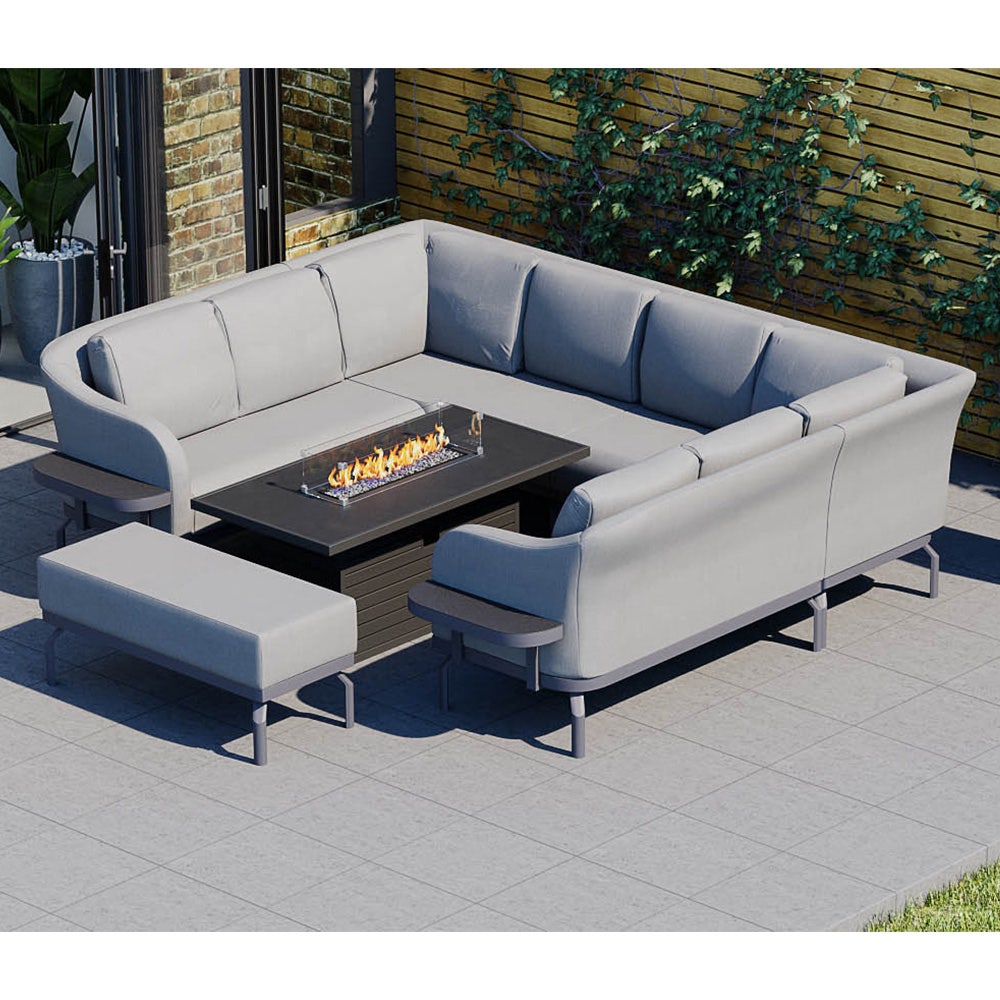 Belgravia 7f U Shaped Sofa With Gas Fire Pit And Bench