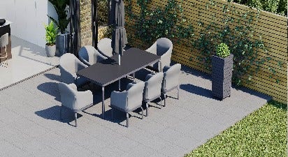 Belgravia 8R - 8 Seat Dining with Ceramic Glass Top Table