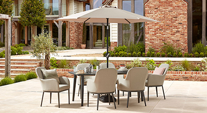 Birkin 6S - 6 Seat Dining Set - Greige