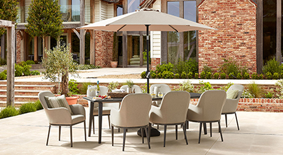 Birkin 8S - 8 Seat Dining Set - Greige