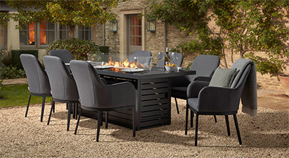 Birkin 8SF - 8 Seat Gas Fire Pit Dining Set