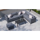 Birkin 2A - Extended Corner Sofa with Coffee Table and Pouf