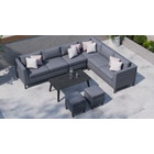 Birkin 2B - Extended Corner Sofa with Coffee Table and Footstools