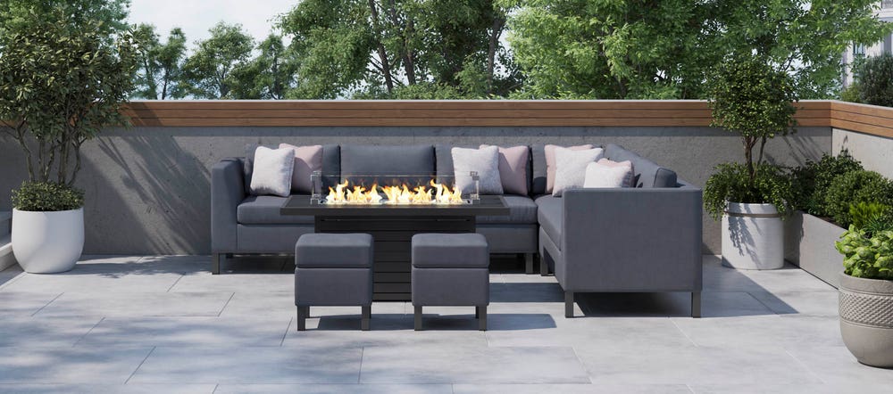 Birkin 2e Extended Corner Sofa With, Contemporary Gas Fire Pits Uk