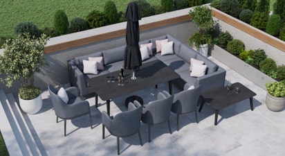 Birkin 2L - Extended Corner Sofa and Dining Set