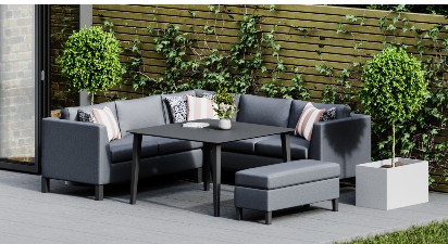 Corner couch sale dining table