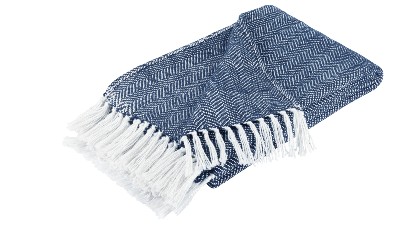 Herringbone Blue Throw 130x180cm