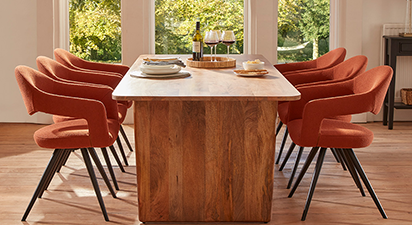 Bonnie Set or 2 Rust Dining Chairs