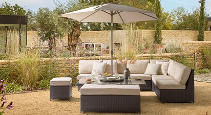 Brixham 1N - Corner Sofa with Charcoal Firepit
