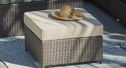 1 X SQUARE POUF - BROWN