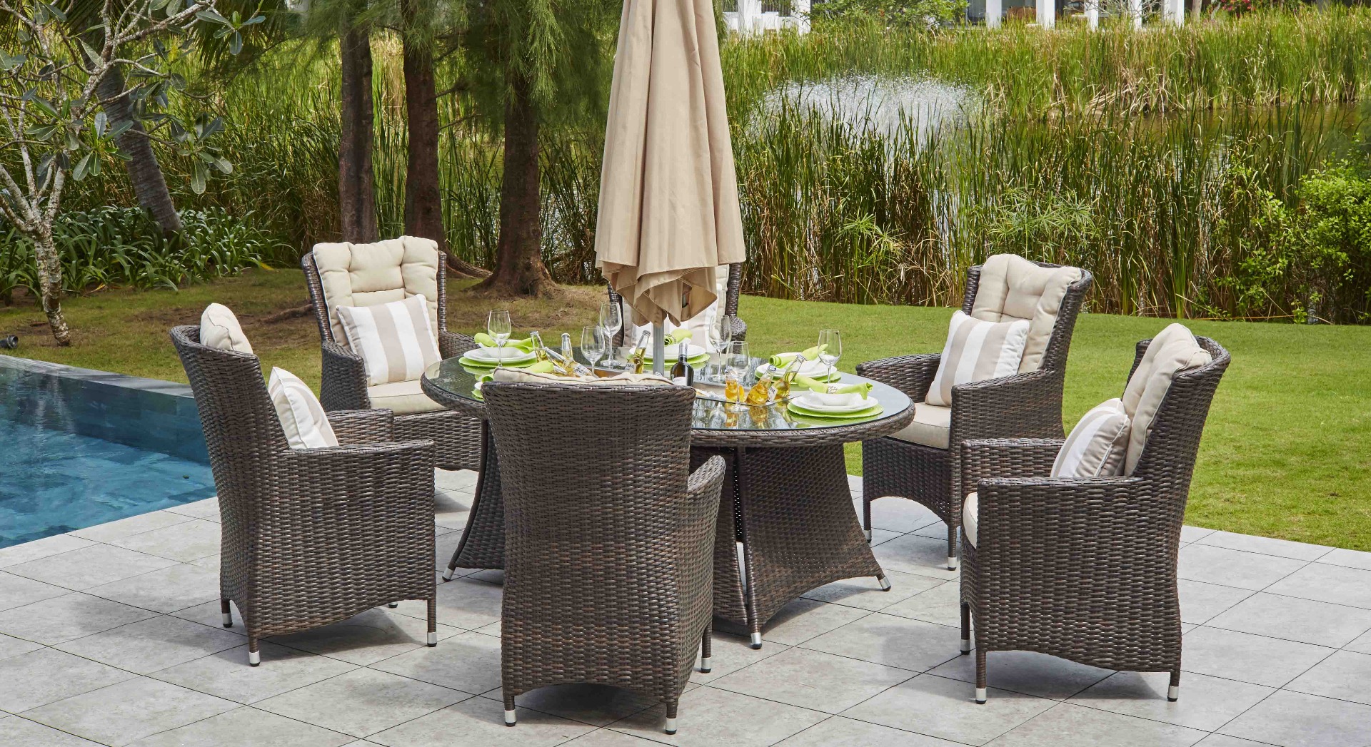 Turnbury 6 Seat Hidden Drinks Cooler Dining Table