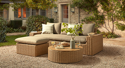 Moda rattan corner on sale sofa