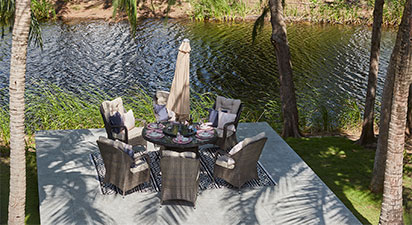 Eton 6 Seat Round Dining Table with Hidden Drinks Cooler