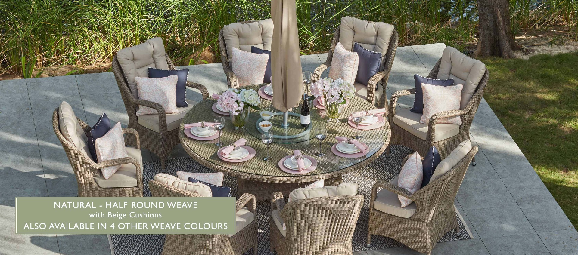 Eton 8 Seat Round Dining Set