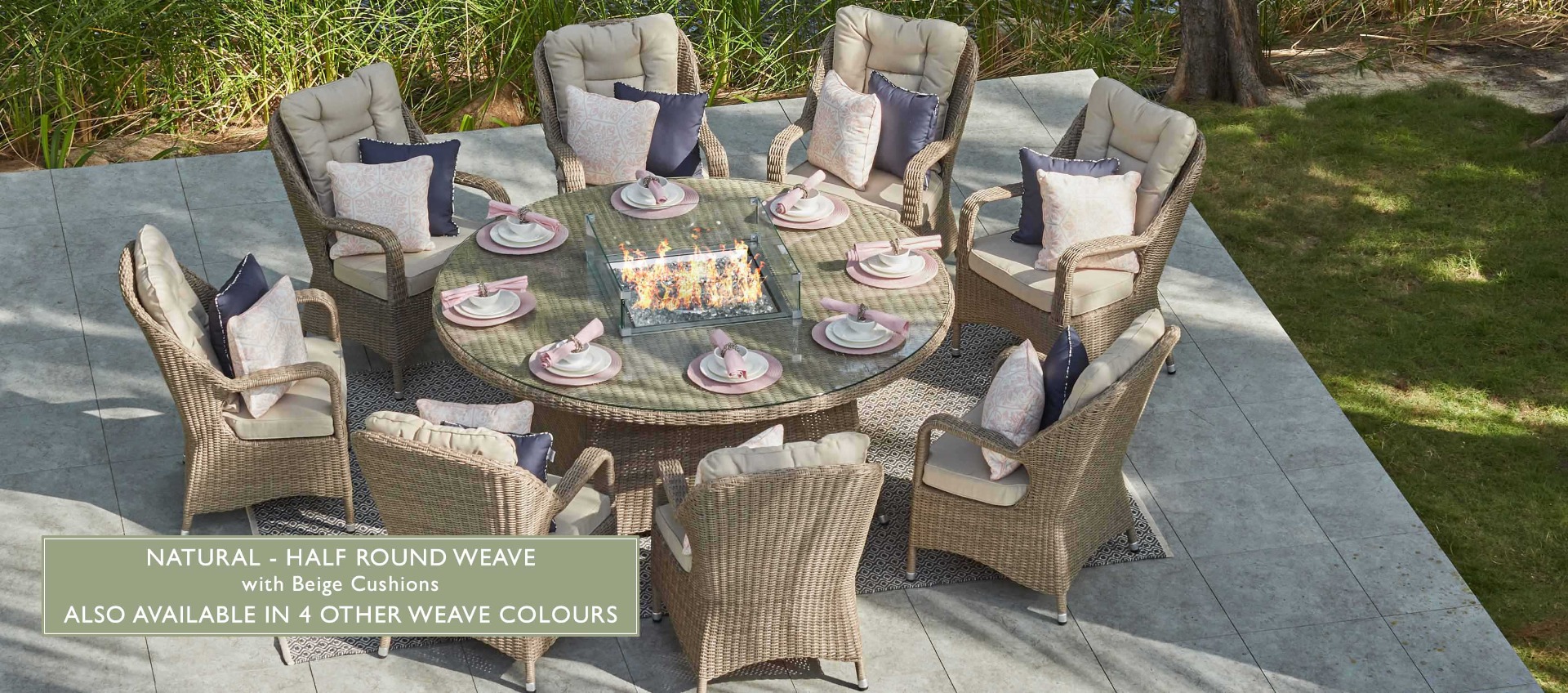 Round 8 seater hotsell outdoor dining table