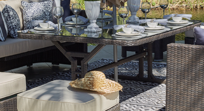 FUSION 6 SEAT DINING TABLE - BROWN