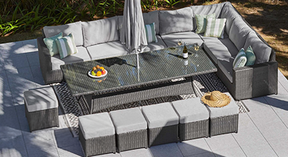 Halo 12B - Corner Sofa with Dining Table and Footstools