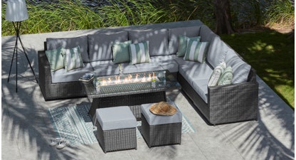Halo 2E - Extended Corner Sofa with Fire Pit Coffee Table
