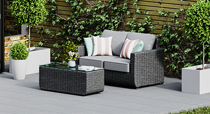 Halo 2 Seat Sofa Set - Grey