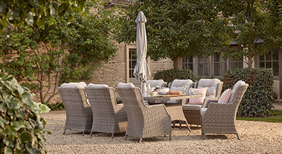 Hampshire 8S - 8 Seat Dining Set - Grey