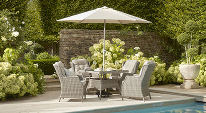 Hampshire 4S - 4 Seat Dining Set - Grey