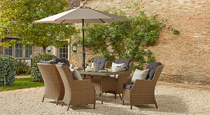 Hampshire 6S - 6 Seat Dining Set - Natural