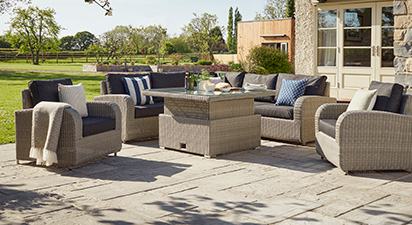 Ledbury 1L - Corner Sofa with Square Rising Table and Armchairs