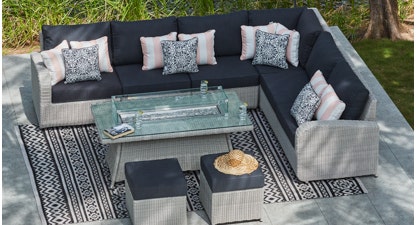 Ledbury 2E - Extended Corner Sofa with Firepit Coffee Table