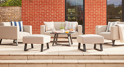 Mason 10C - 2 Seat Sofa & Armchairs Set with Footstools