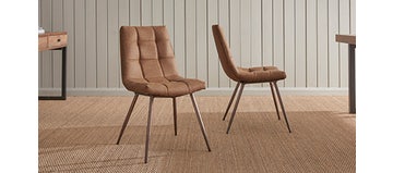 Raven Tan Leather Dining Chairs