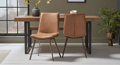 Two Brook Tan Dining Chairs