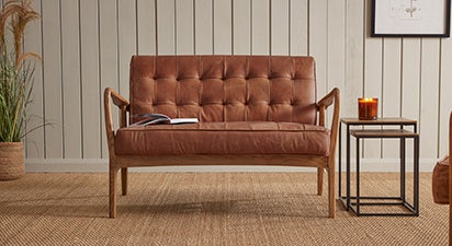 Oaken Tan Leather Sofa