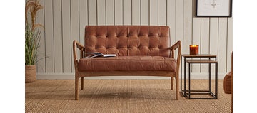 Oaken Tan Leather Sofa