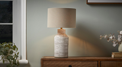 Dotty White Stoneware Table Lamp