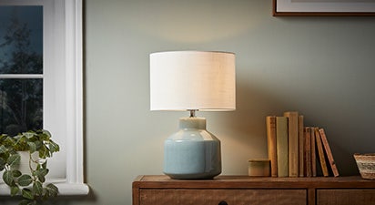 Crackled Ceramic Blue Table Lamp