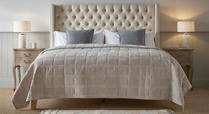 Silver Quilted Cotton Bedspread