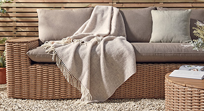 Hazel Fishbone Wool Throw