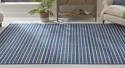 Navy Striped Rug 200x300cm