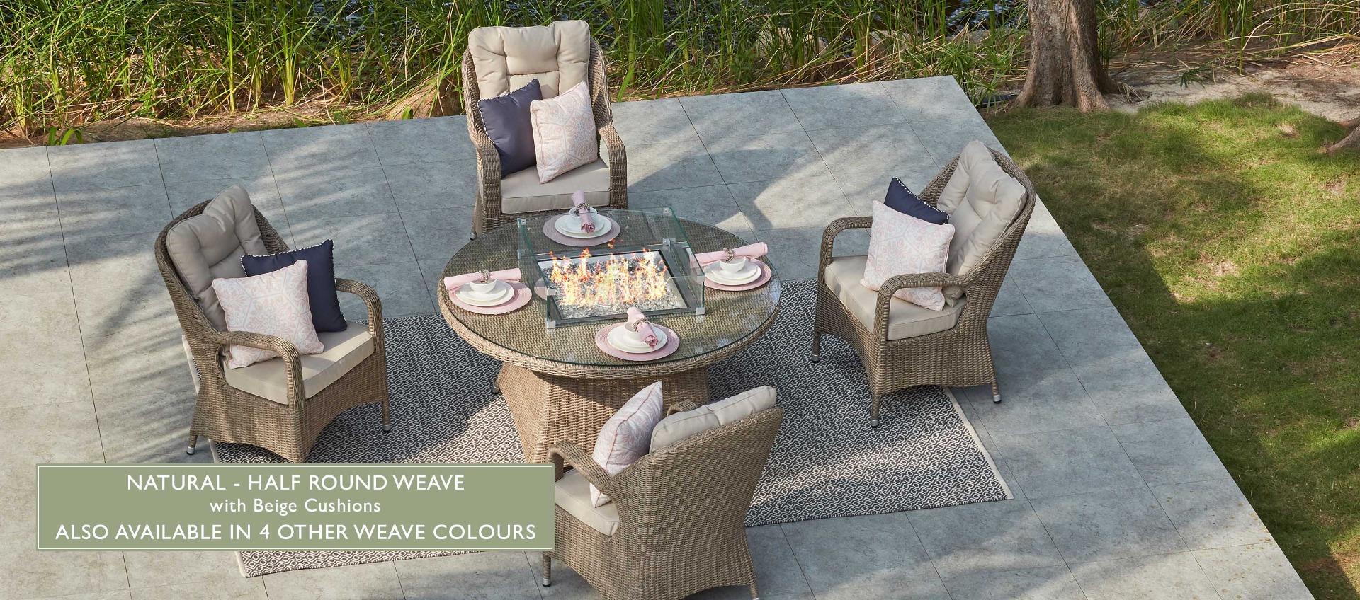 Grandview round high dining top fire pit table
