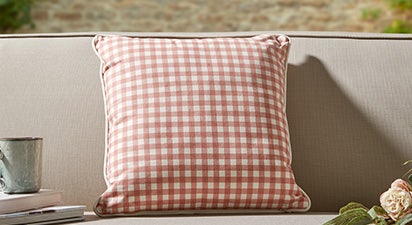 Pink Gingham Cushion 40x40cm