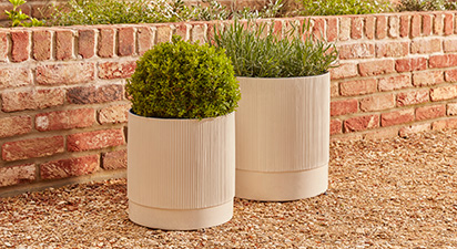 Set of 2 Large Blue Plant Pots