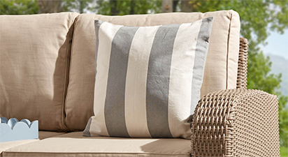 Porth Cool Grey Wide Stripe Cushion