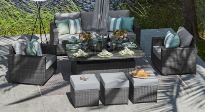 Primo 18 - Sofa Set with Rising Table and Footstools