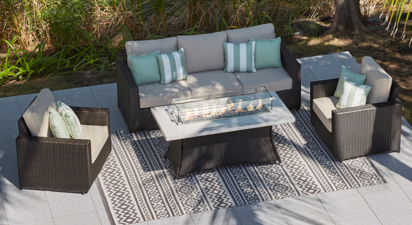 Primo 24 - 3 Seat Sofa with Armchairs and Gas Fire Pit Coffee Table