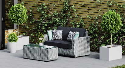 Primo 2 Seat Sofa Set - Light Grey
